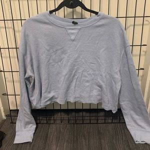Wild Fable light blue long sleeve crop top waffle knit